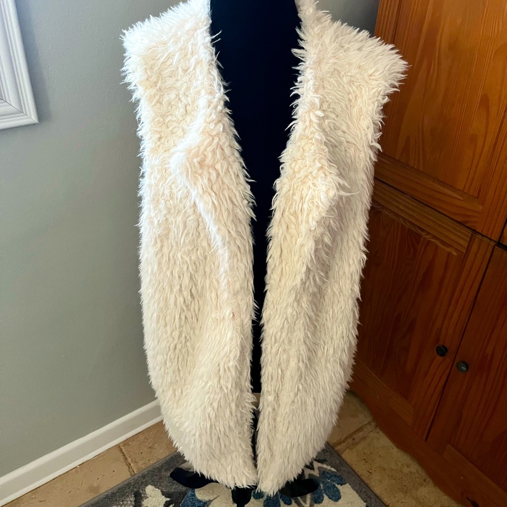 Ivory Faux shearling vest